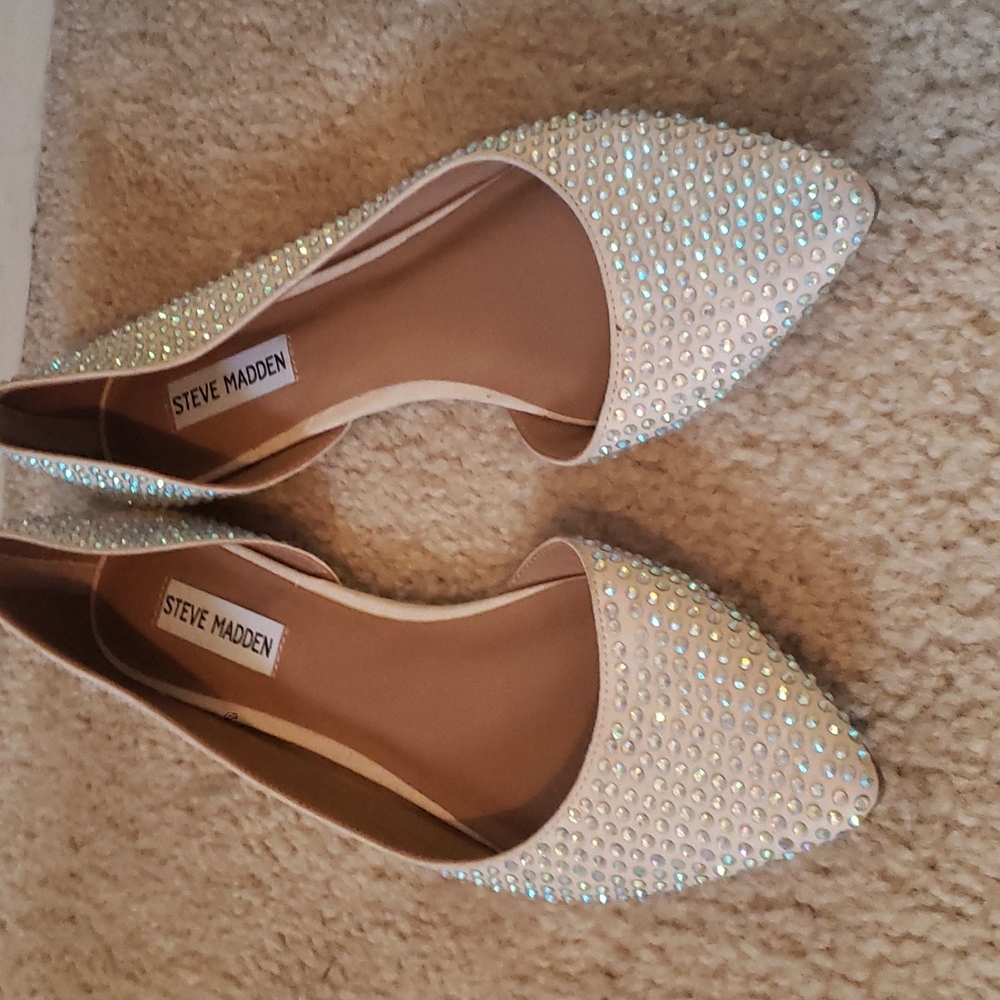 Rhinestone covered D'orsay flat